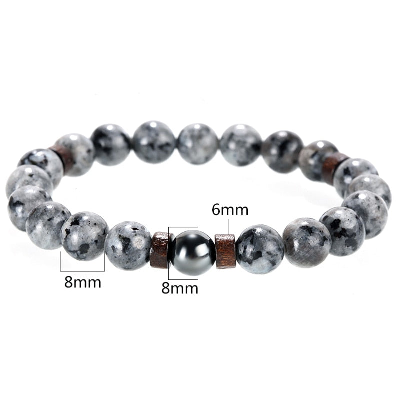 Natural Stone bracelet beads, lava for men Liv'n Legacy 