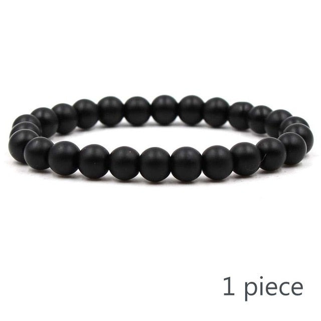 Natural Stone bracelet beads, lava for men Liv'n Legacy 5 