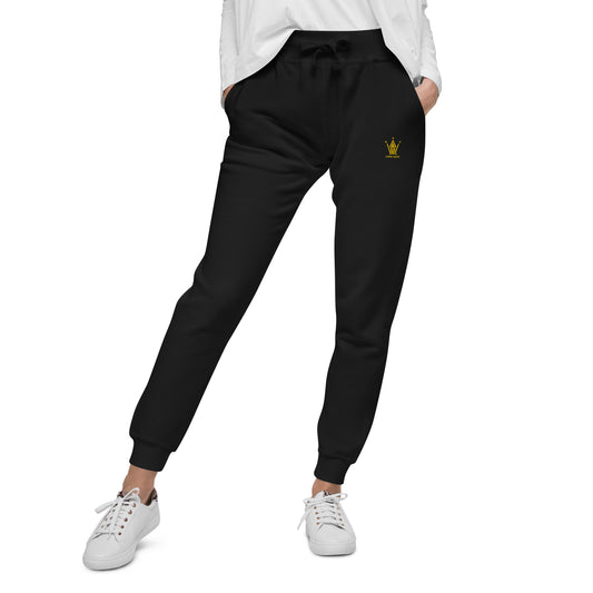 Gold Mesh Black Emblem Fleece Sweatpants