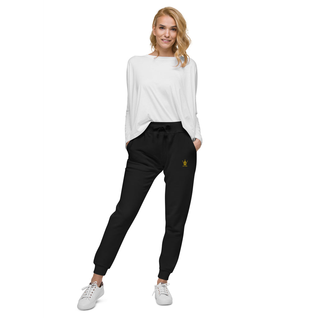 Gold Mesh Black Emblem Fleece Sweatpants