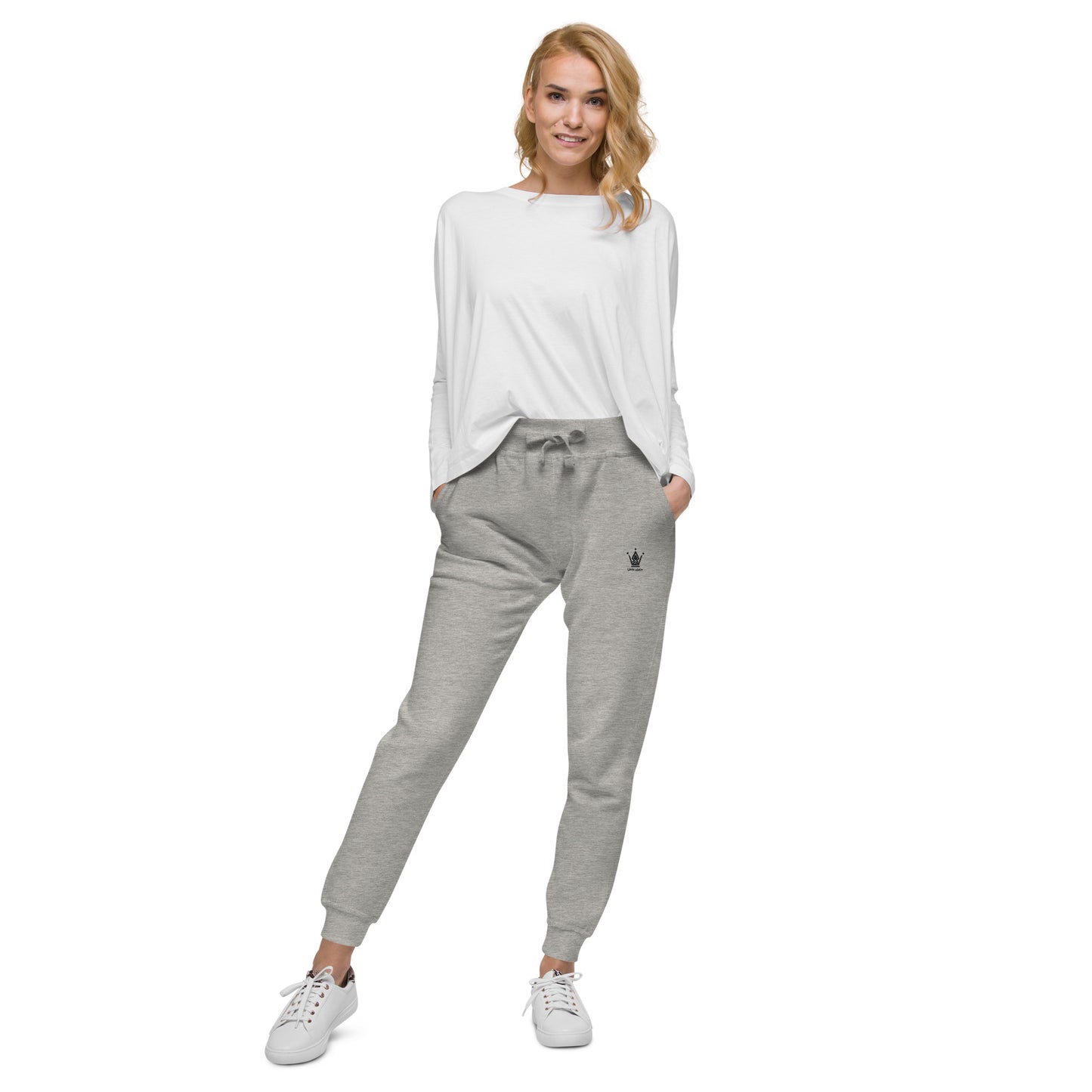 Matte Grey Emblem Fleece Sweatpants