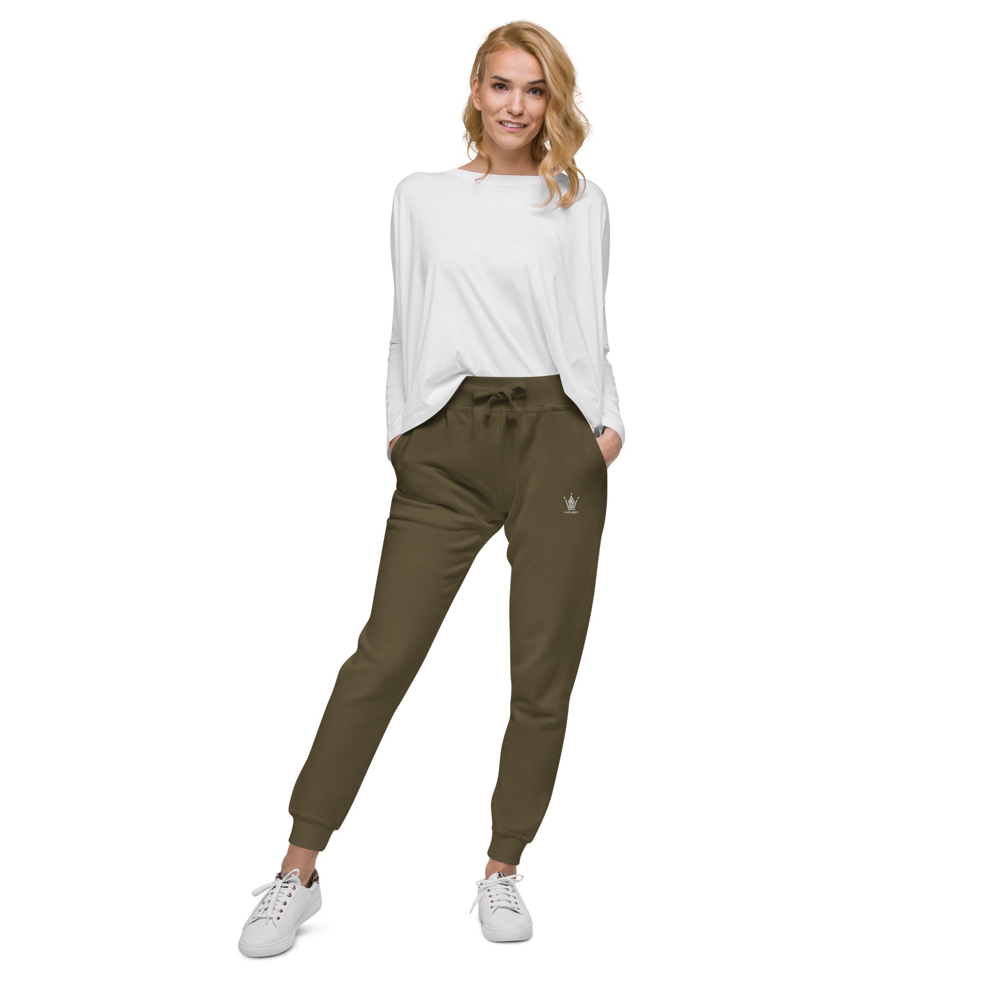 Olive Emblem Fleece Sweatpants