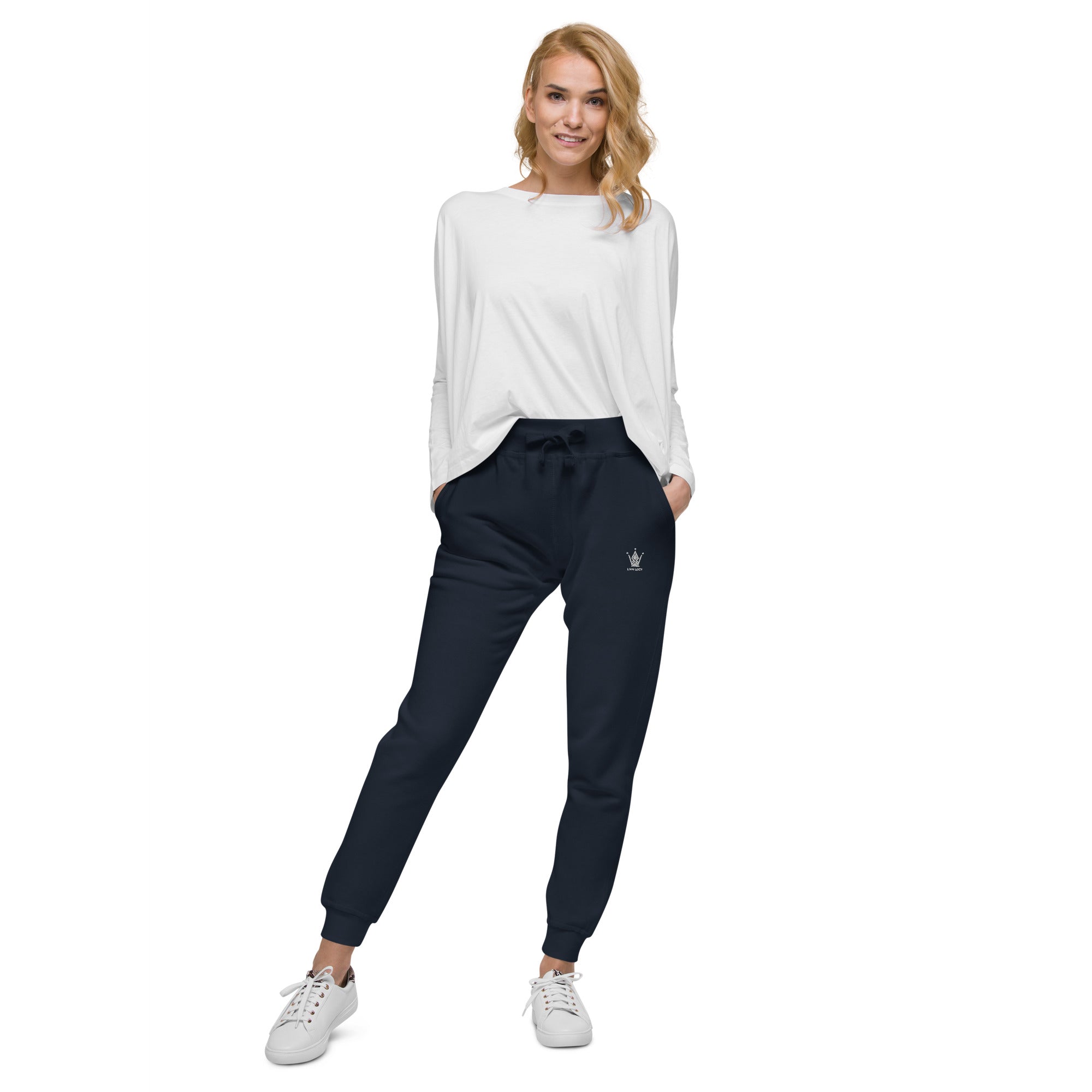 Midnight Blue Emblem fleece sweatpants