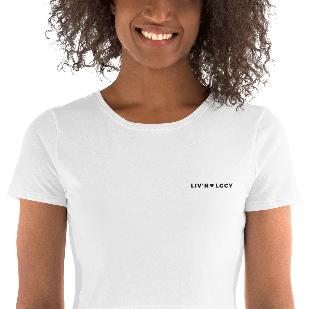 All White Liv'n Legacy Crop Tee