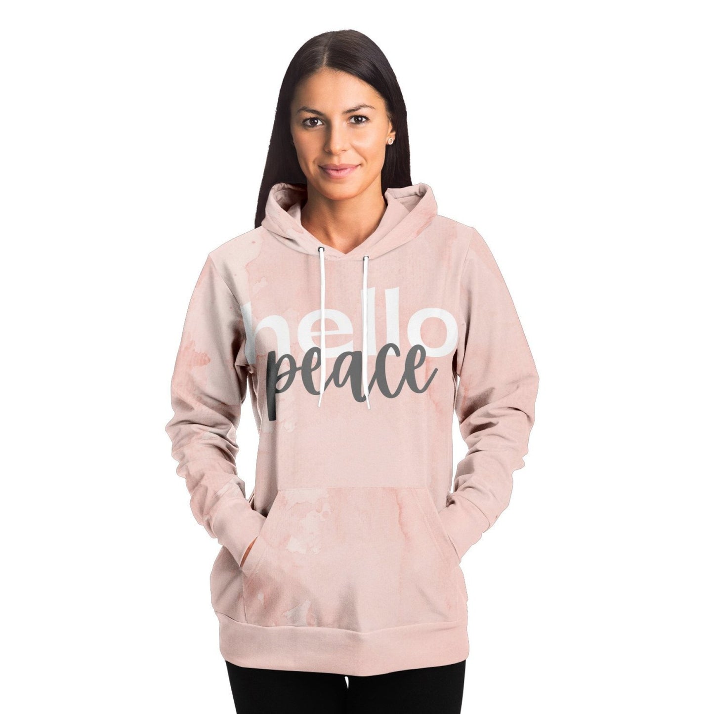 Uniquely You Womens Hoodie - Pullover Sweatshirt - Graphic/Hello Peace Marble